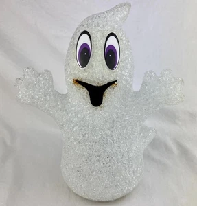 Vintage Halloween White Ghost Light Up Melted Popcorn Seasons Specialty READ - Picture 1 of 10