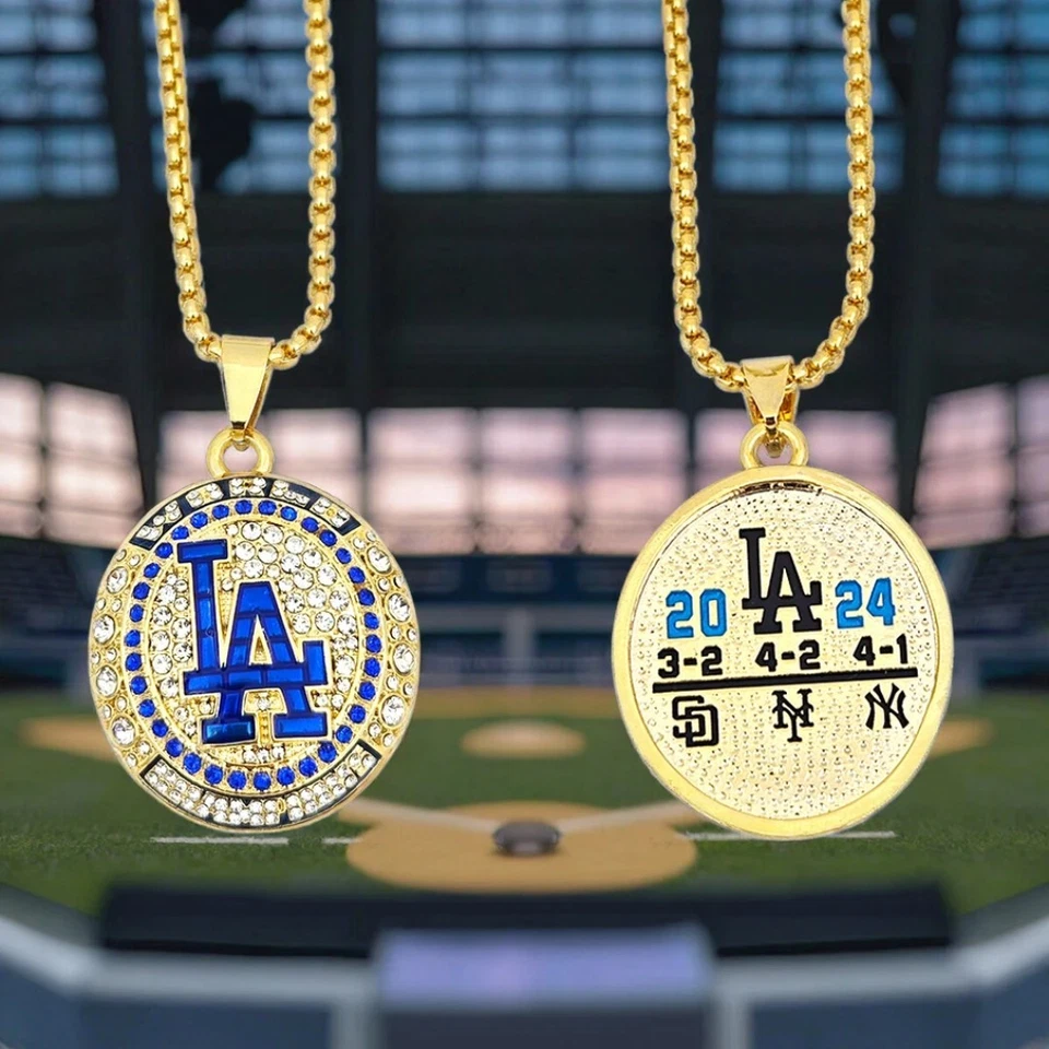 2024 Dodgers Championship Necklace World Series Gold Chain - Image 1 of 1