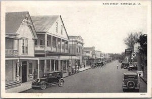 1943 MARKSVILLE Iowa postal tiendas "MAIN STREET"/gasolinera Texaco/bombas - Imagen 1 de 2