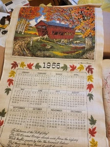 Vintage Kalender Geschirrtuch GEDECKTER STEG 1966  - Bild 1 von 1