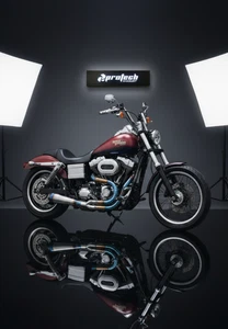 2-1 HD Exhaust Pipe Header Muffler Fits Harley Davidson Dyna Fat Bob blue - Picture 1 of 3