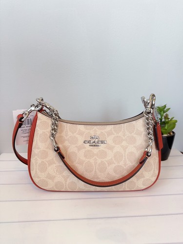 Borsa a tracolla Coach Teri nuova con etichetta in tela firmata CV933