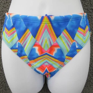TYR Womens Bikini Swim Bottom Multicolor Geometric Ultra Lite XL 14-16 New - Picture 1 of 11
