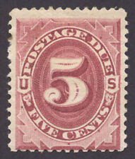 CalStamps: Scott #J25 5c Bright Claret Postage Due Mint HH 1891 Stamp /aw11