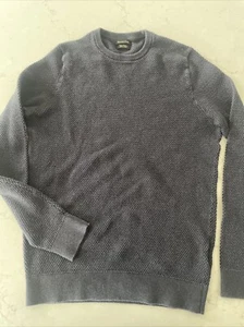 Massimo Dutti Women's S Pullover Sweater Jumper Blue Waffle Knit Cashmere Blend - Picture 1 of 5
