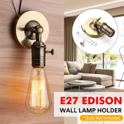 Vintage Industrial Wall Lights Holder Sconce Lamp Fitting Fixture E27 Socket - Image 1 of 4