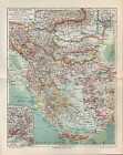 Landkarte map 1905: Balkan-Halbinsel. Konstantinopel Bosporus Türkei Bulgarien