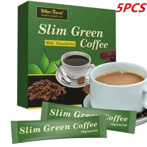 [5PCS 18 sachets de thé Slim Green Coffee avec thé Ganoderma Control Detox Per - Picture 1 of 11