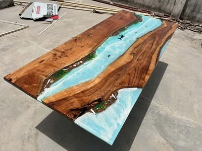 Epoxy Table Top Stunning Ocean Blue 96" x 48" Design House Furniture - Image 1 of 4