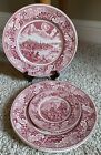 Johnson Brothers HISTORIC AMERICA PINK 10" Dinner Plates Set of 2 + Bread Plate