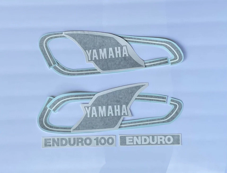 Yamaha DT 100 1978 enduro tanque de combustible conjunto de calcomanías, especificaciones OEM, estilo como nuevo Foto 1 de 1