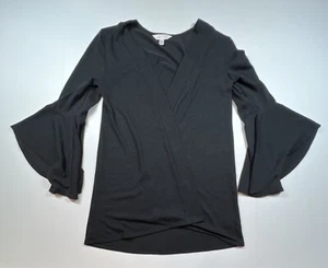 LC Lauren Conrad schwarze Strickjacke vorne offen Glockenärmel klein Polyestermischung - Bild 1 von 6