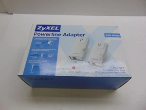 ZyXEL Powerline Adapter (200 Mbps/PLA-407 ) Pass-Thru Ethernet Adapter Kit - Picture 1 of 7