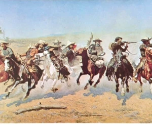 Frederic Remington Dash For The Timber Vintage Western Kunst Exlibris Druck 3 - Bild 1 von 4