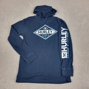 Hurley Shirt Boys Extra Large 13-15 Blue Spellout Graphic Logo Casual Surfing - Picture 1 of 11