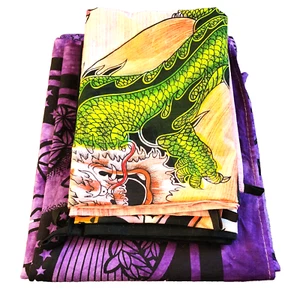 Lot of 3 Tie-Dye Tapestries – Celtic, Chakra, Yin Yang Dragon – India Colorful - Picture 1 of 12
