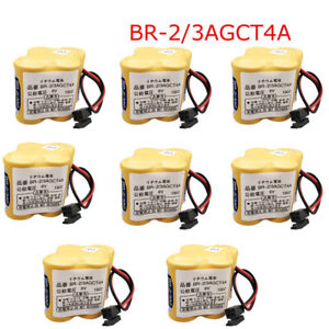 8PCS BR-2/3AGCT4A 6V 4400mAh PLC Battery for FANUC A98L-0031-0025 Black Plug UK