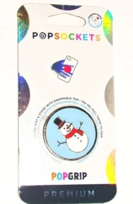 Popsockets Popgrip Premium Metal Navidad Muñeco de Nieve Intercambiable Nuevo Foto 1 de 3