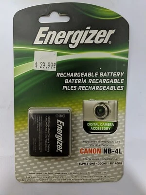 Batería recargable para cámara ENERGIZER ~ Reemplaza Canon NB-4L ~ 750 mAh Li-ion Foto 1 de 4