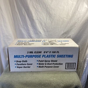 Multi Purpose Plastic Sheeting 3 Mil Clear 8’4 x 100 Ft.  S9 - Picture 1 of 6