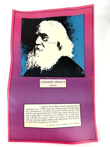vtg 1971 Lysander Spooner Screenprint Poster Don Courtney Libertarian Enterprise - Picture 1 of 13