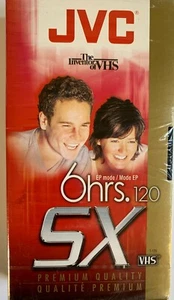 JVC SX120 VHS Tape 6 Hours T-120 Blank Video Cassette High Performance Sealed - Picture 1 of 4