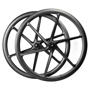 700C Gravel Road Bicycle Carbon 6 Spokes Wheelset Center Lock Disc Brake Hub - Picture 1 of 6