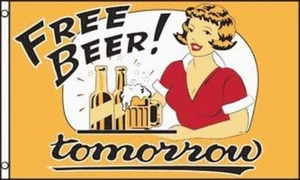 Bandera de poliéster Free Beer Tomorrow 3X5 pies - Imagen 1 de 12