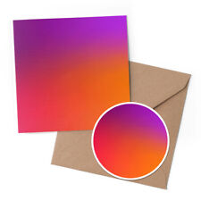 1 x Grußkarte & 10 cm Aufkleber Set - orange lila hübscher Schatten #3934