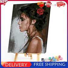 Girl Oil Paint By Numbers Kit DIY Acrylic Painting on Canvas Frameless Drawing