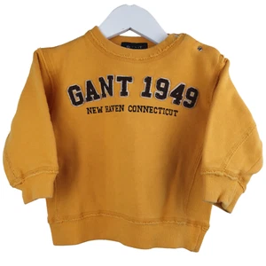 GANT 1949 Baby Boys Sweatshirt USA Size 9 M 74 cm Mustard Yellow Cotton Warm Vg - Bild 1 von 11