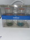 Starbucks Glass Coffee/ Tea Mugs With Different Colored Bases Brand New