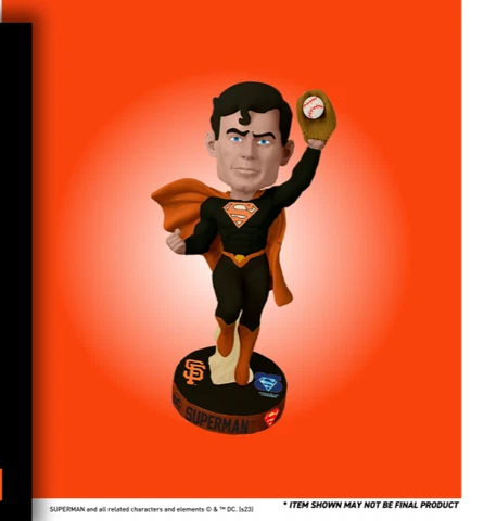 SF San Francisco Giants DC COMIC SUPERMAN bobblehead 4/22/2023 SGA Cover