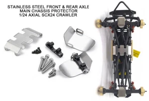 STAINLESS STEEL F & R AXLE MAIN CHASSIS PROTECTOR GUARD FOR 1/24 AXIAL SCX24 - Picture 1 of 8