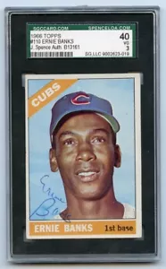 ERNIE BANKS Signed 1966 Topps #110 Cubs HOF JSA/SCG Encapsulated - Bild 1 von 1