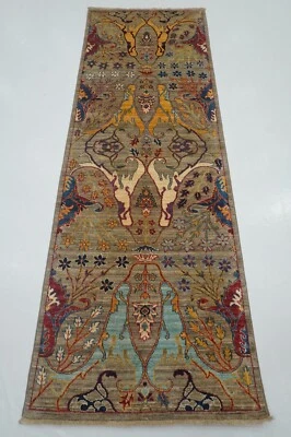 3 x 8 ft Grey Bidjar Afghan Hand knotted Oriental Transitional  Runner Rug - Image 1 of 4