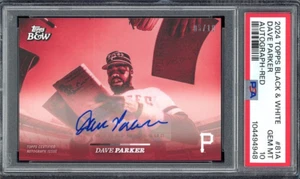 POP 1 2024 Topps Black & White DAVE PARKER Red /10 AUTO #81A PSA 10 HOF - Picture 1 of 3