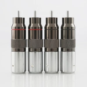 HiFi Rhodium plated unsolder RCA terminal Rhodium Audio Video Connectors - Picture 1 of 7