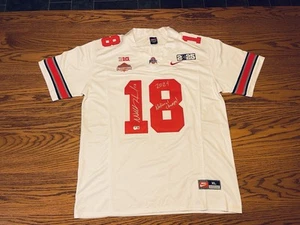 WILL HOWARD SIGNED OHIO STATE BUCKEYES WHITE JERSEY 24 NATIONAL CHAMPS BECKETT - Picture 1 of 5