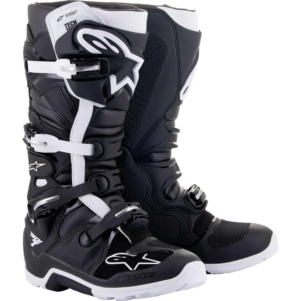 Botas todoterreno Alpinestars Tech 7 Enduro Drystar para hombre MX negras/blancas Foto 1 de 1