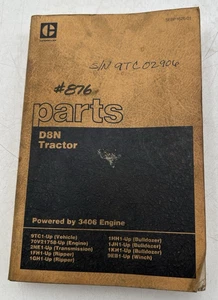 CATERPILLAR D8N TRAKTOR TEILE HANDBUCH SEP1626-01 ANGETRIEBEN VON 3406 MOTOR - Bild 1 von 10