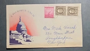 US Stamps 1944 WWII "Out Of Many, One" Patriotic Postal History Cover - Picture 1 of 1