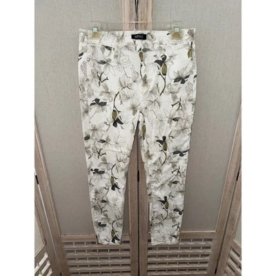 Buffalo David Bitton Floral Print Skinny Ankle Pants White Casual Size 4/27 - Image 1 of 4
