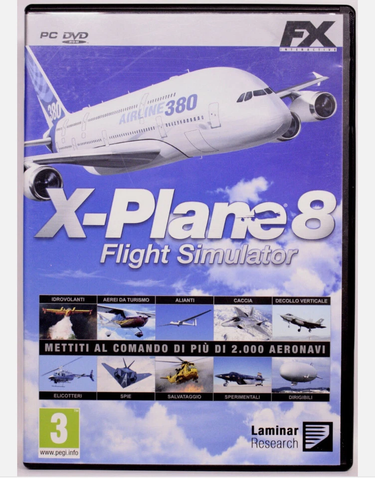X-PLANE 8 FLIGHT SIMULATOR LAMINAR RESEARCH FX PC GIOCO USATO ITA FR1 86676 - Immagine 1 di 1