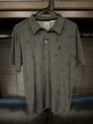 Volcom Gray Polo Collard Shirt Men’s Size Large - Image 1 of 4
