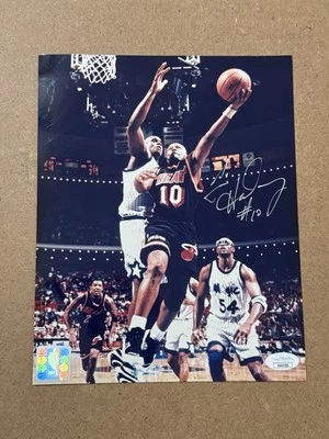 TIM HARDAWAY SIGNED 8X10 PHOTO JSA MIAMI HEAT PASSING HOF - Image 1 of 2