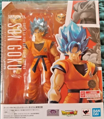 Tamashii SH Figuarts Super-Saryan Blue Son Goku Bandai Namco solo exhibido Foto 1 de 4