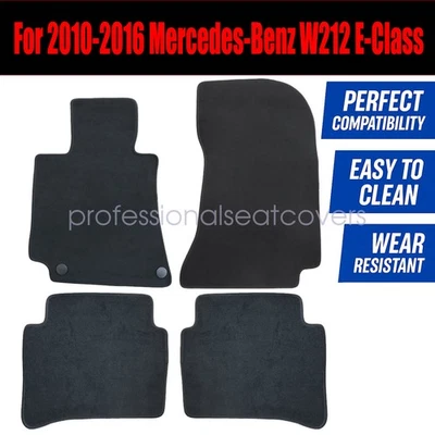 Floor Mats Carpet Velour For 2012 2013 2014 2015 2016 Mercedes-Benz W212 E-Class - Image 1 of 4
