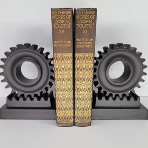 Vtg Restoration Hardware Gear Bookends Heavy Industrial Machine Age Steam Punk - Picture 1 of 9