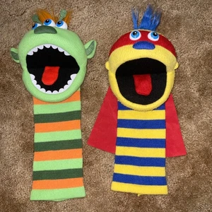 Lote De 2 Marionetas De Mano De Colección The Puppet Company ECO Tejidas Zap & Narg Tres Ojos - Imagen 1 de 17